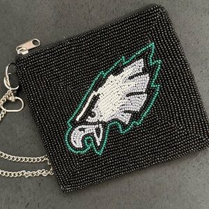 Philadelphia Eagles beaded coin purse